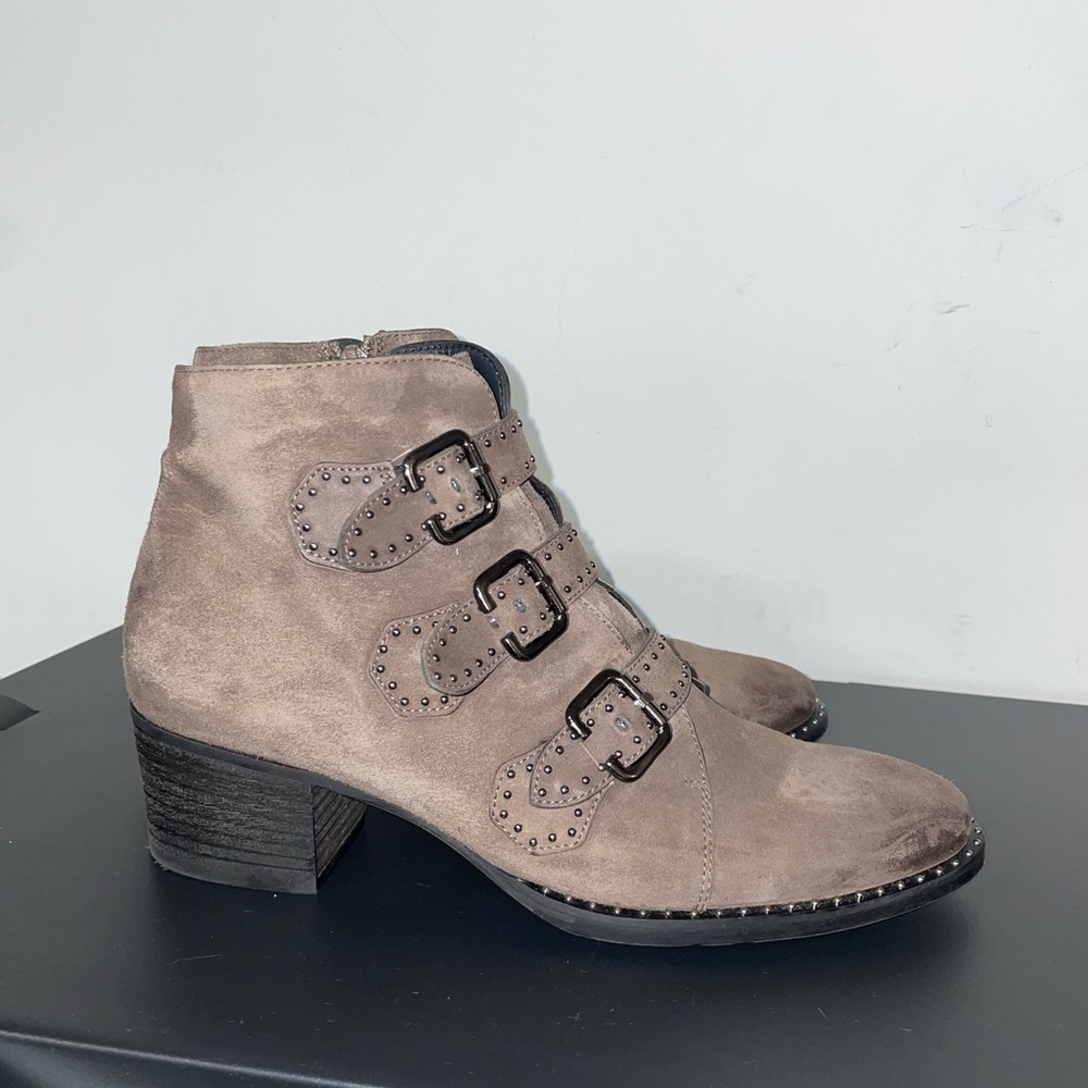 Paul Green Ankle Boot Suede Buckle Strap